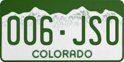 CO license plate 006JSO