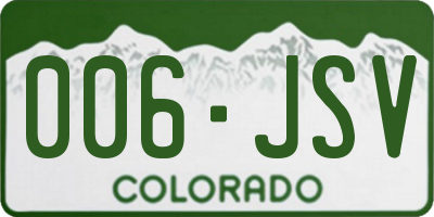 CO license plate 006JSV