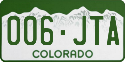 CO license plate 006JTA