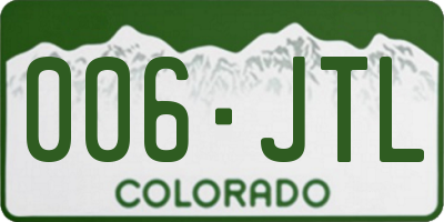 CO license plate 006JTL