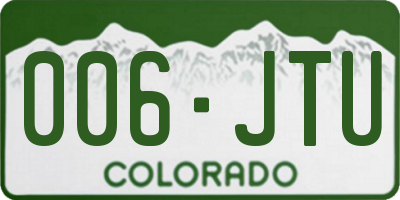 CO license plate 006JTU