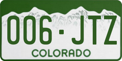 CO license plate 006JTZ