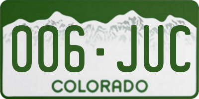 CO license plate 006JUC