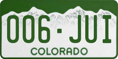 CO license plate 006JUI