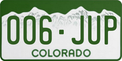 CO license plate 006JUP