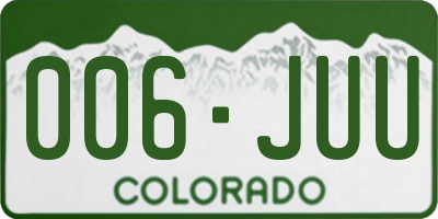 CO license plate 006JUU