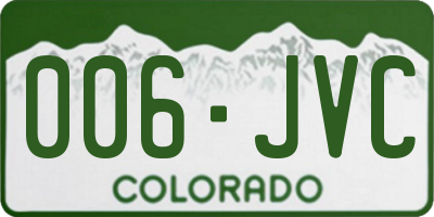 CO license plate 006JVC