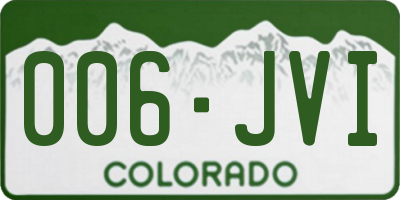 CO license plate 006JVI