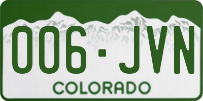 CO license plate 006JVN