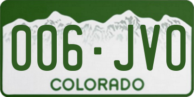 CO license plate 006JVO