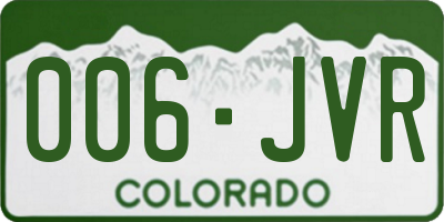 CO license plate 006JVR