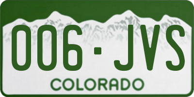 CO license plate 006JVS