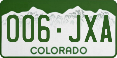 CO license plate 006JXA