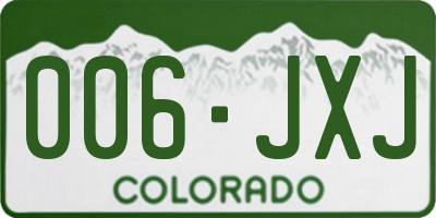 CO license plate 006JXJ