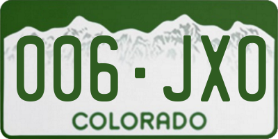 CO license plate 006JXO