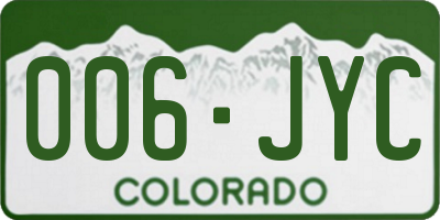 CO license plate 006JYC