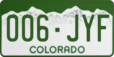 CO license plate 006JYF