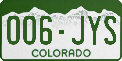 CO license plate 006JYS