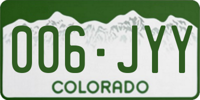 CO license plate 006JYY