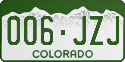 CO license plate 006JZJ