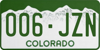 CO license plate 006JZN