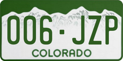 CO license plate 006JZP