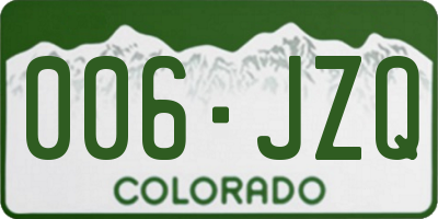 CO license plate 006JZQ