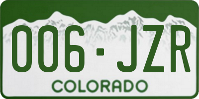 CO license plate 006JZR
