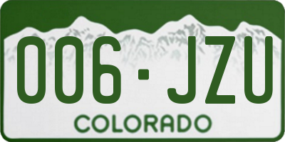 CO license plate 006JZU