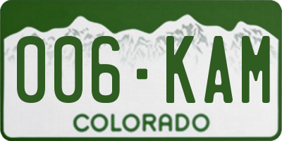 CO license plate 006KAM