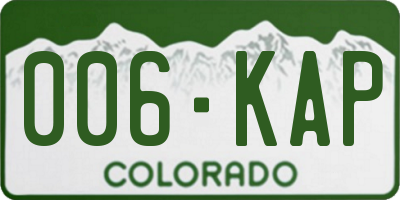 CO license plate 006KAP