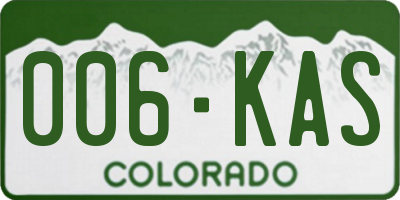 CO license plate 006KAS