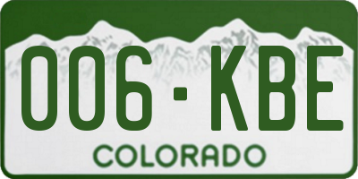 CO license plate 006KBE