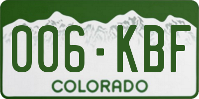 CO license plate 006KBF