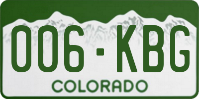 CO license plate 006KBG