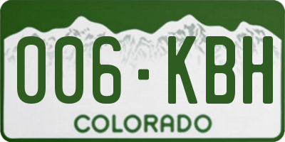 CO license plate 006KBH