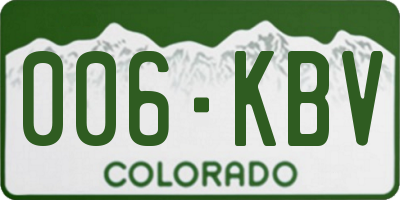 CO license plate 006KBV