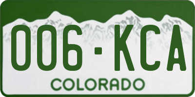 CO license plate 006KCA