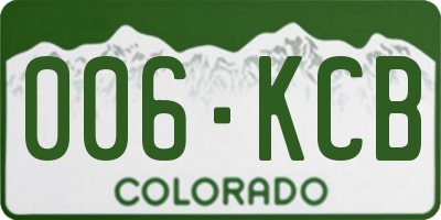 CO license plate 006KCB
