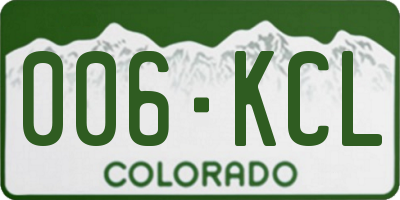 CO license plate 006KCL