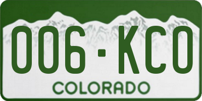 CO license plate 006KCO