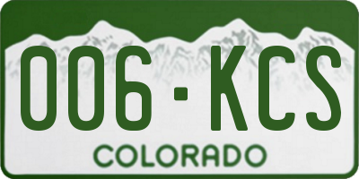 CO license plate 006KCS