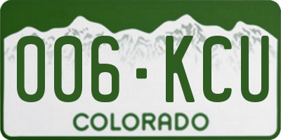 CO license plate 006KCU