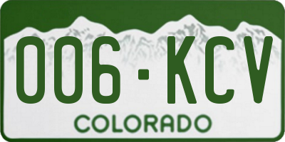 CO license plate 006KCV
