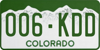 CO license plate 006KDD