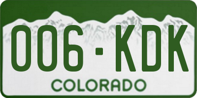 CO license plate 006KDK