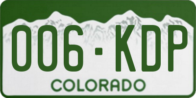 CO license plate 006KDP