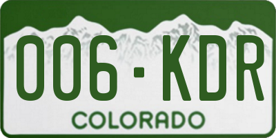 CO license plate 006KDR