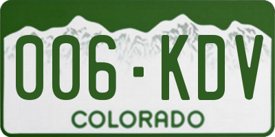 CO license plate 006KDV