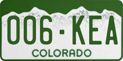 CO license plate 006KEA